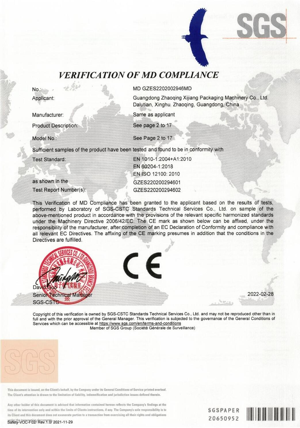 Certificat CE
